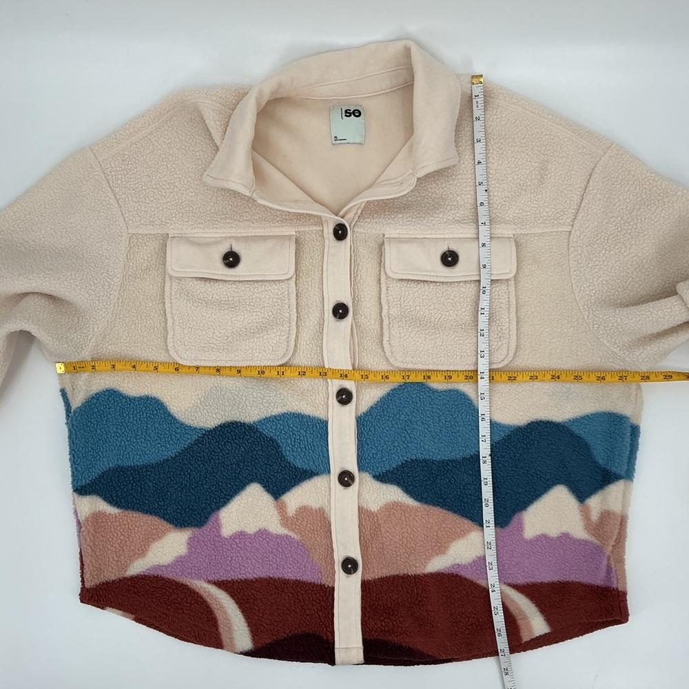 SO Cream Collar Fleece Shirt Jacket - Picture 5 of 6